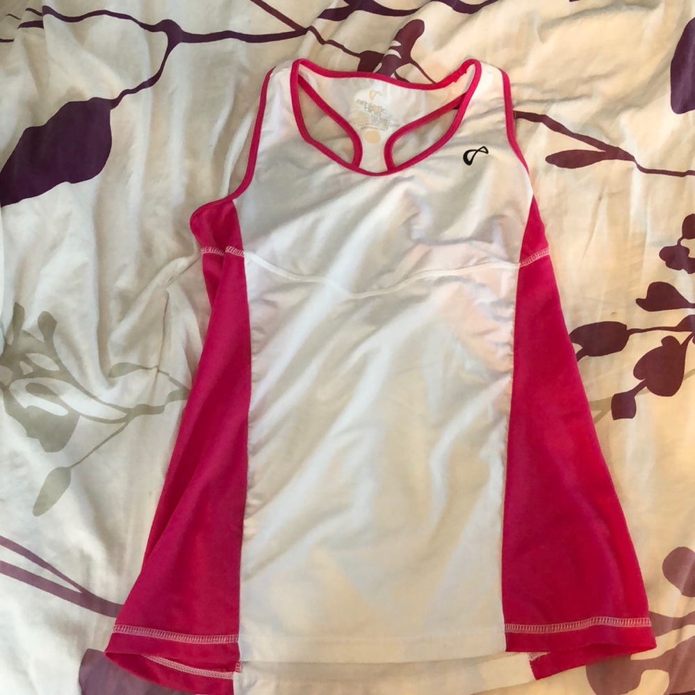 Athletic DNA Pink and White Razorback Tank